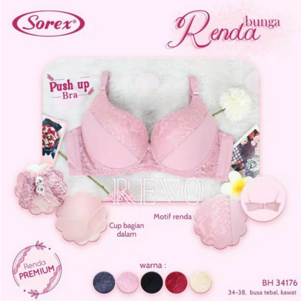 SOREX Bra Brukat Spons 34176 - Bra Brukat Sorex Kekinian Terbaru / BISA COD - REVO FASHION