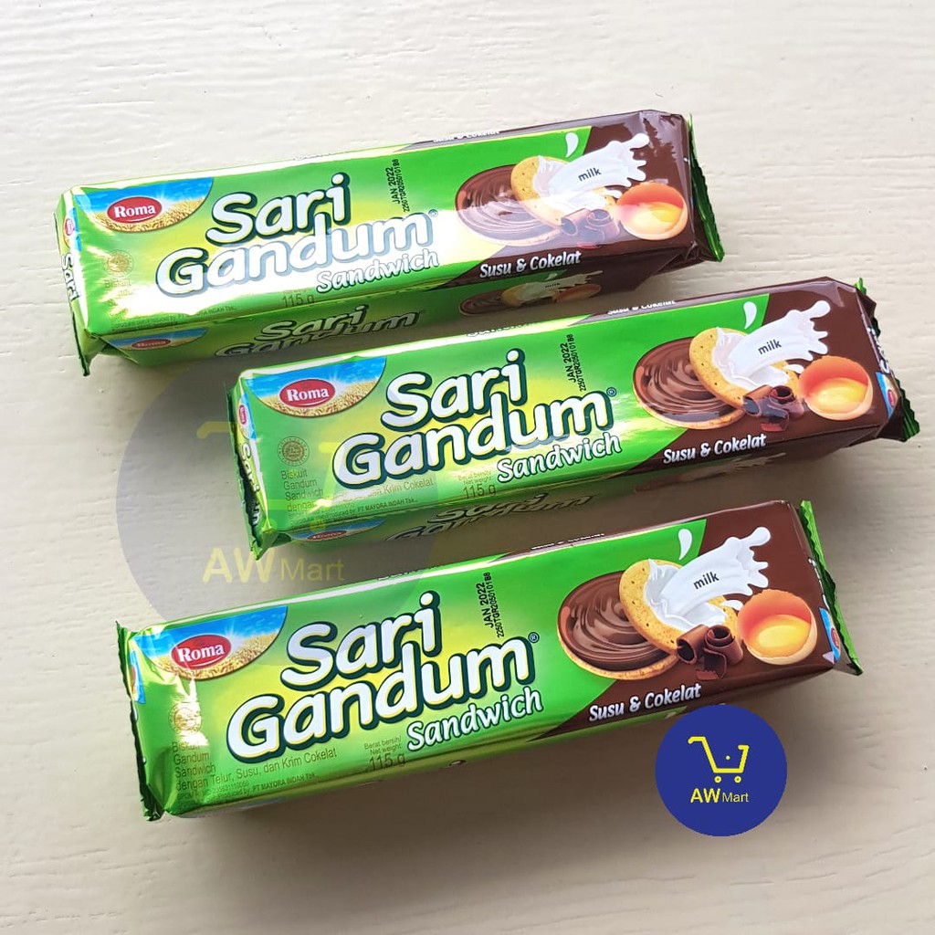 ROMA SARI GANDUM SANDWICH 115GR - SUSU COKELAT