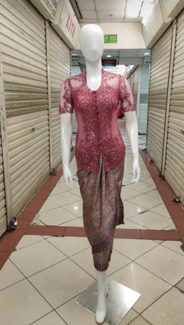 Set kebaya tille payet/kebaya tille payet lengan pendek