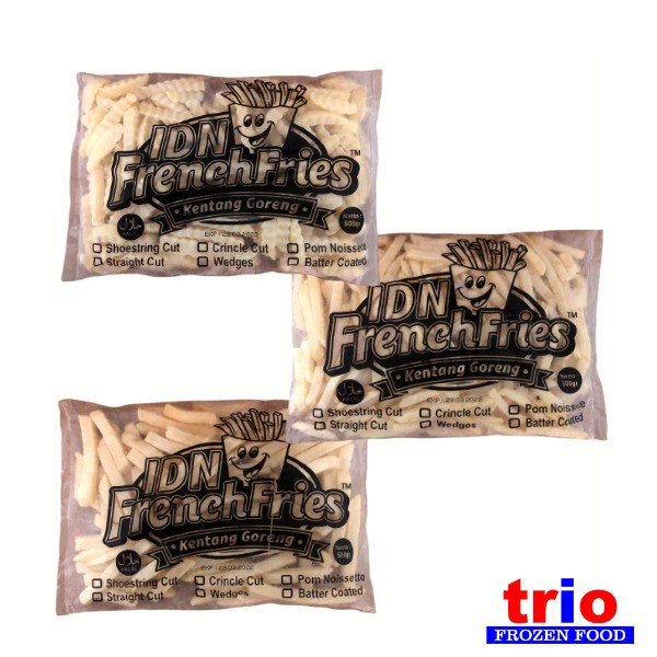 French Fries Kentang Goreng Shoestring Crinkle Cut Import 500gr