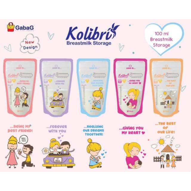 Gabag kantong asi 100 ml kolibri BPA FREE / gabag breast milk 100 ml kolibri