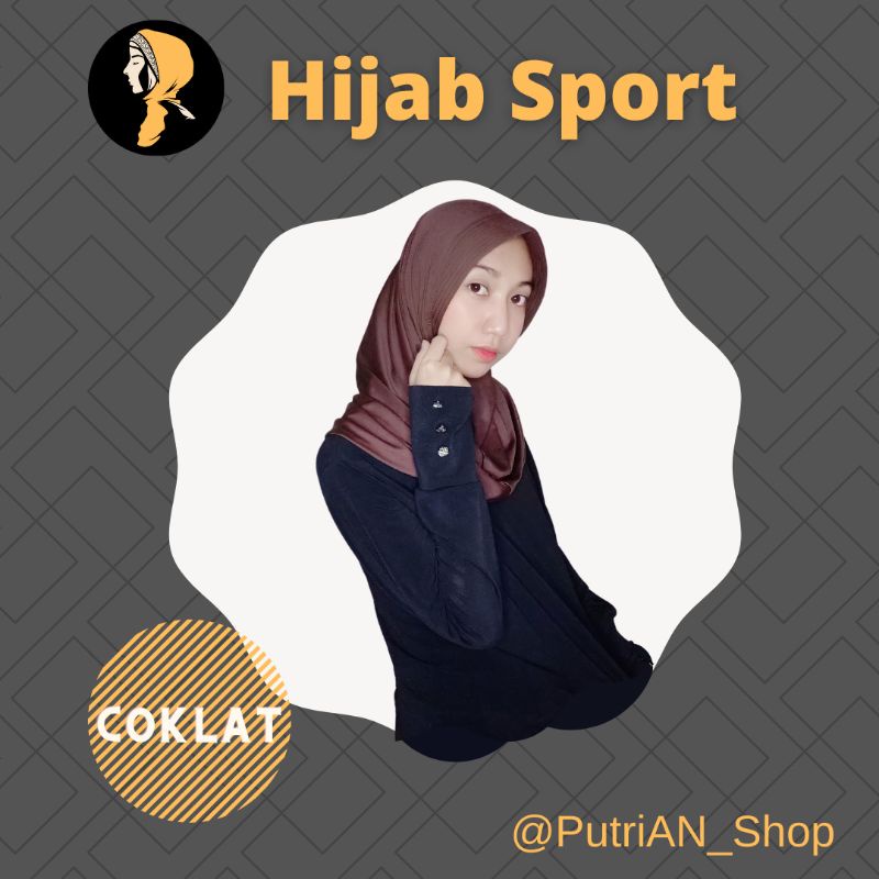 HIJAB SPORT PREMIUM COKLAT
