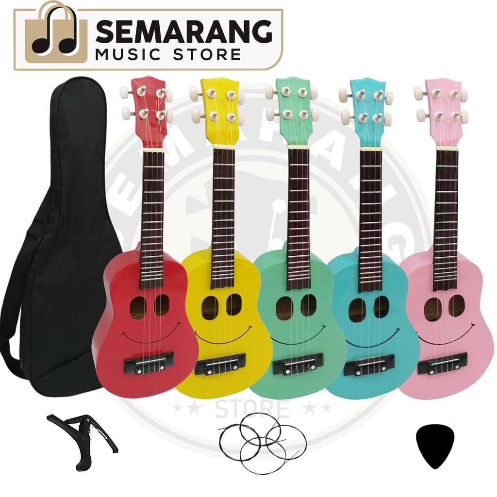 Gitar Ukulele Smile Senar 4 Paket Super Komplit-PAKET D
