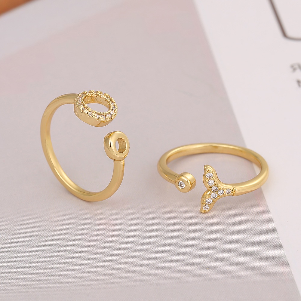 Ornamen cincin baru pribadi pembukaan cincin cincin adjustable kecil cincin