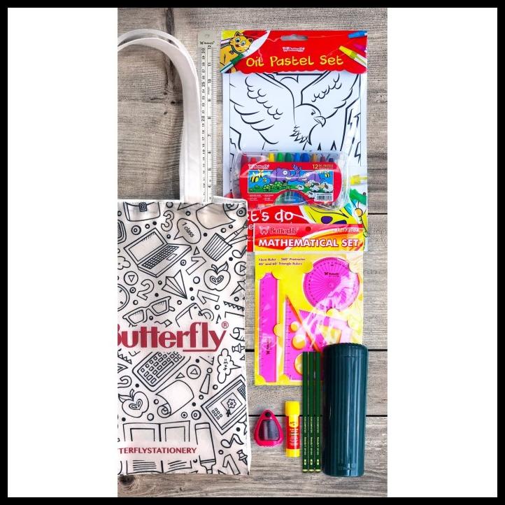 

Force | Butterfly Stationery Kit Tote Bag / Paket Alat Tulis Sekolah Mewarnai