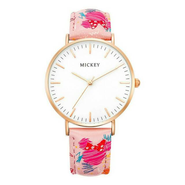 Disney Ori MS1160 Mickey Mouse Jam Tangan Wanita Perempuan Remaja Dewasa Pink