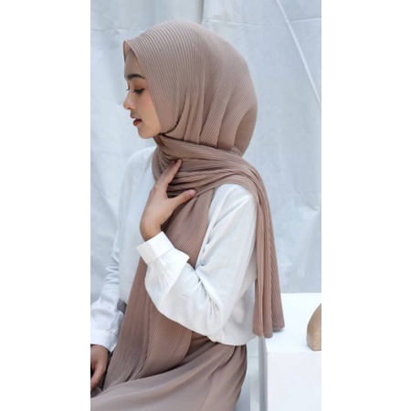 Pleats Shawl Pashmina Plisket premium full plisket tanpa lipatan tengah