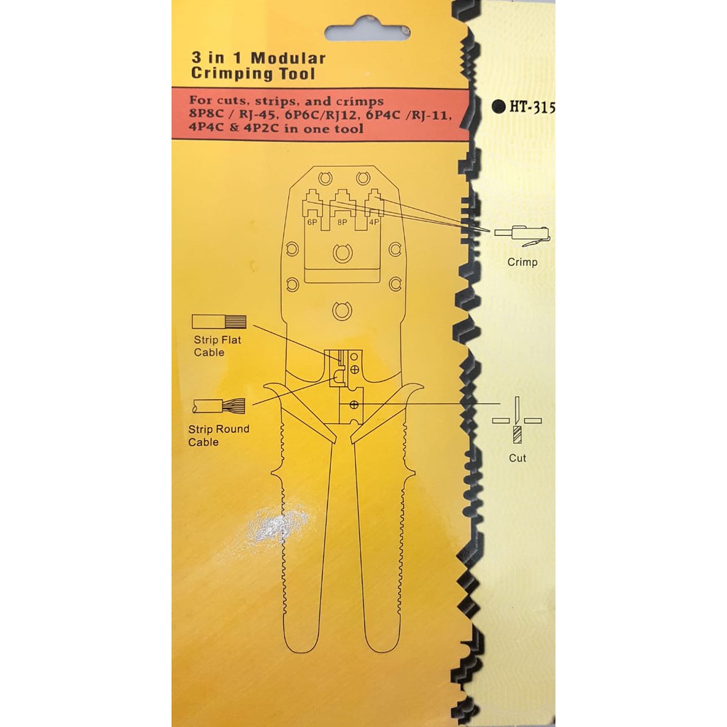TANG CRIMPING  RJ45 CAT5E CAT6 [SUDAH TERMASUK PEMBUKA KABEL ]