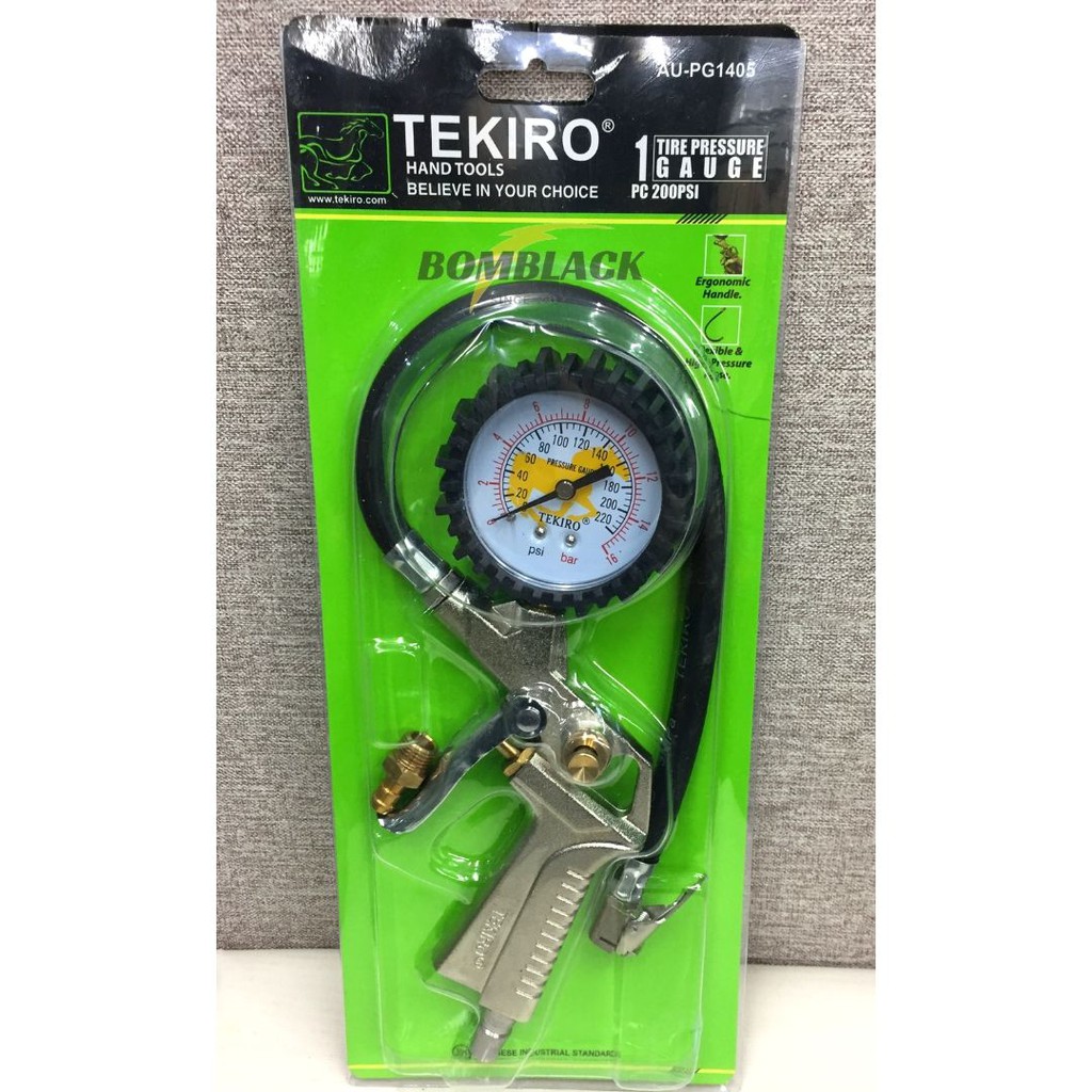 Inflator 3 Fungsi TEKIRO Isi Ukur Buang Angin Ban Tire Pressure Gauge