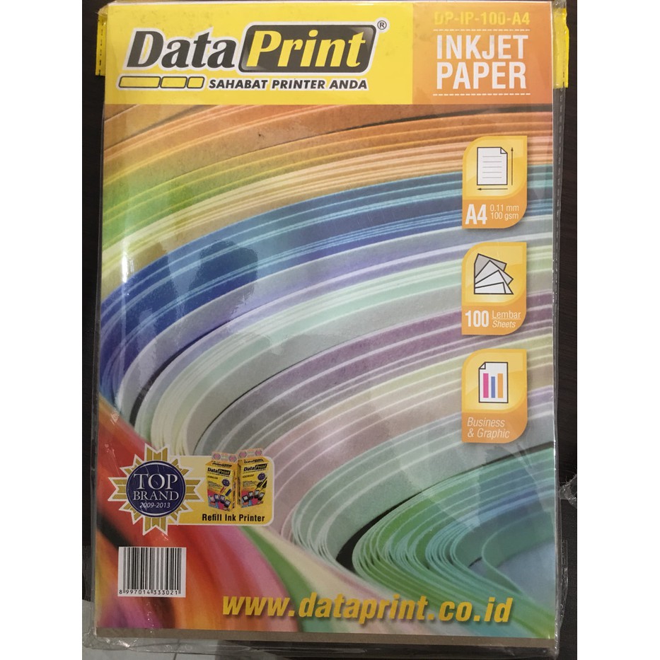 

Jual Kertas Inkjet Paper A4 isi 100 Data Print Berkualitas