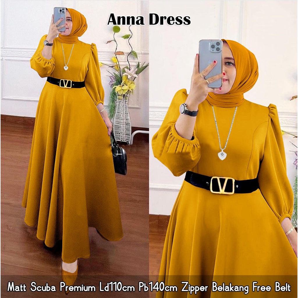 ANNA MAXI/MAXI DRESS SCUBA/MAXY DRESS LEBARAN KEKINIAN/DRESS MAXI POLOS-CANTIK/MAXI DRESS MURAH SURABAYA