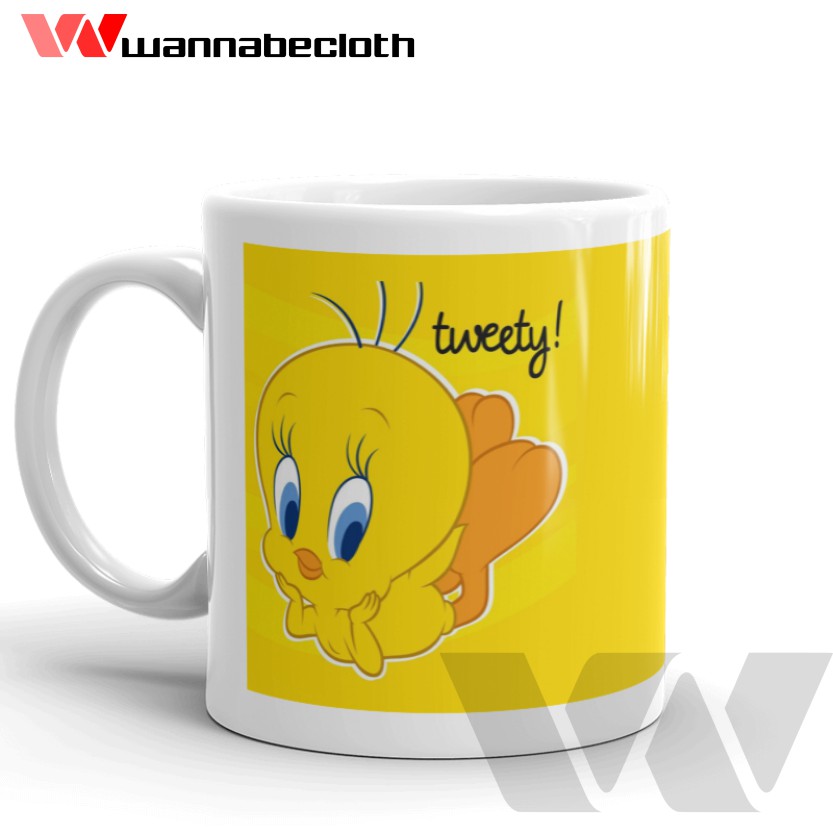 Gelas Tweety Mug Tweety Gelas Mug Anak Mug Custom Porcelain Souvenir Mug Tweety