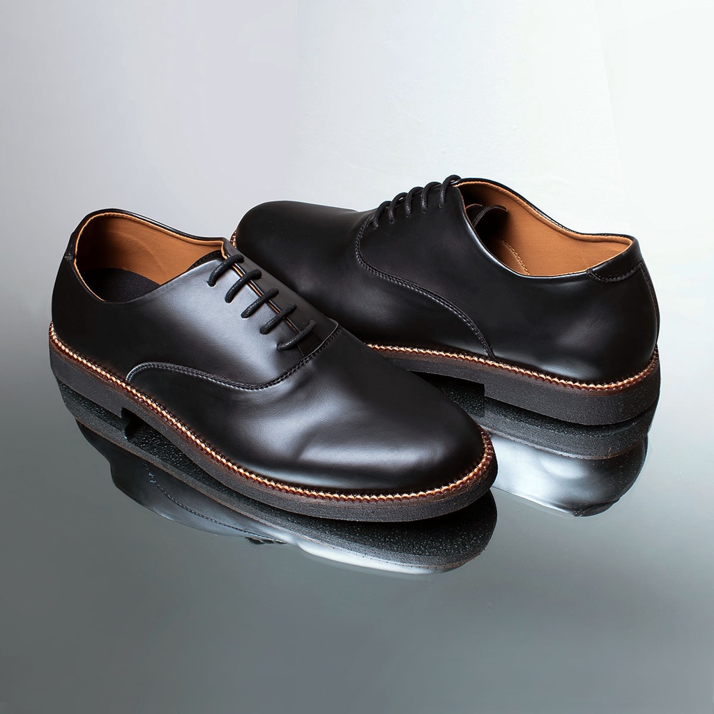 Sepatu Pantofel Pria Oxford Formal Kulit Casual Sepatu Pantofel Hitam Pria Kerja Kantor Kuliah Pantopel Kasual Derby Original - Wirken Oxford