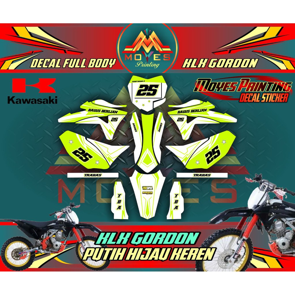 decal klx gordon stiker klx gordon stiker motor klx gordon stiker full body klx gordon