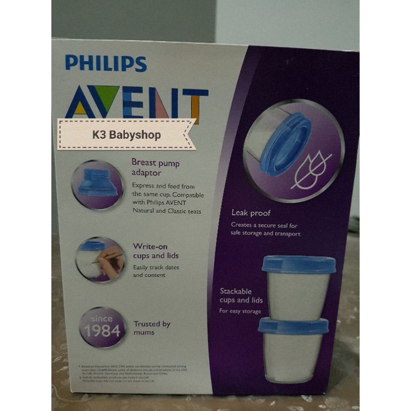 Avent Storage Cup with adaptor wadah botol penyimpanan asi asip kontainer mpasi connector breastpump