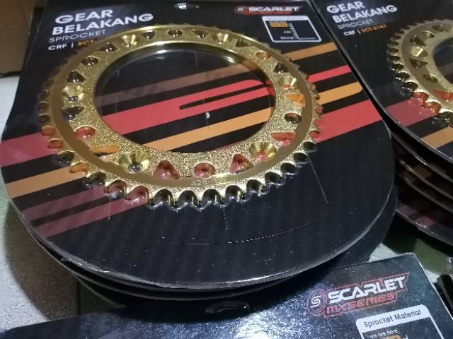 Gir crf supermoto scarlet racing ukuran 45-50 warna gold / gear crf supermoto