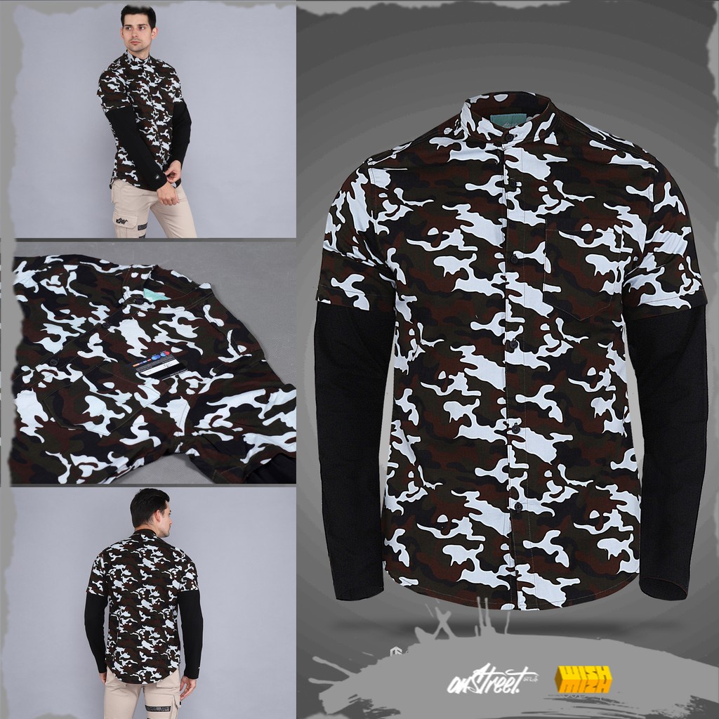 kemeja double layer onstreet camo original 955 - kemeja kasual - kemeja camo
