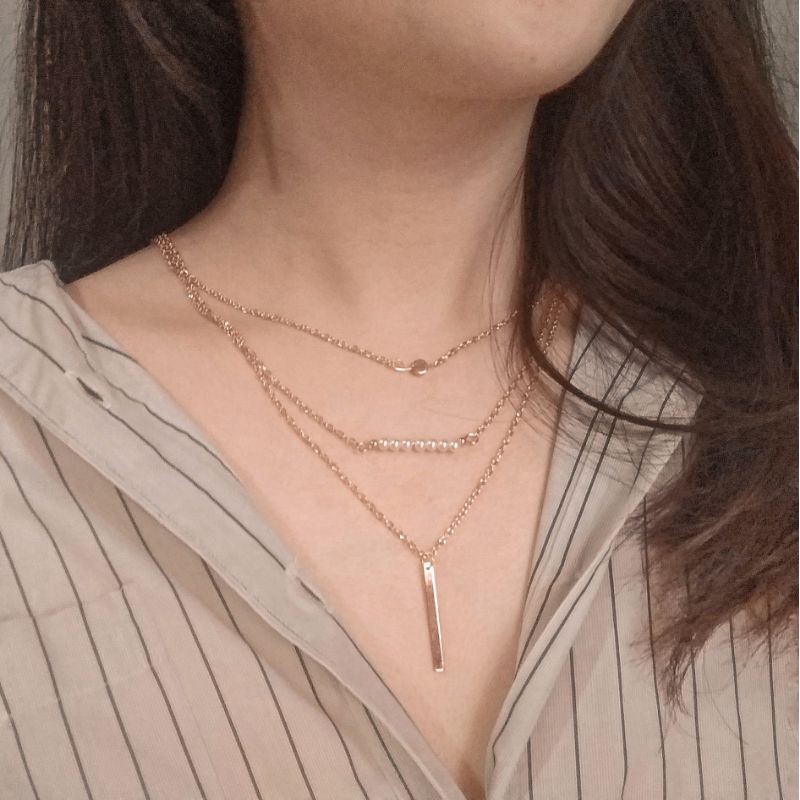 [ R E A D Y ] Kalung Wanita Aesthetic Multilayer Ala Korea Cantik THIRD SET 2 bisa COD