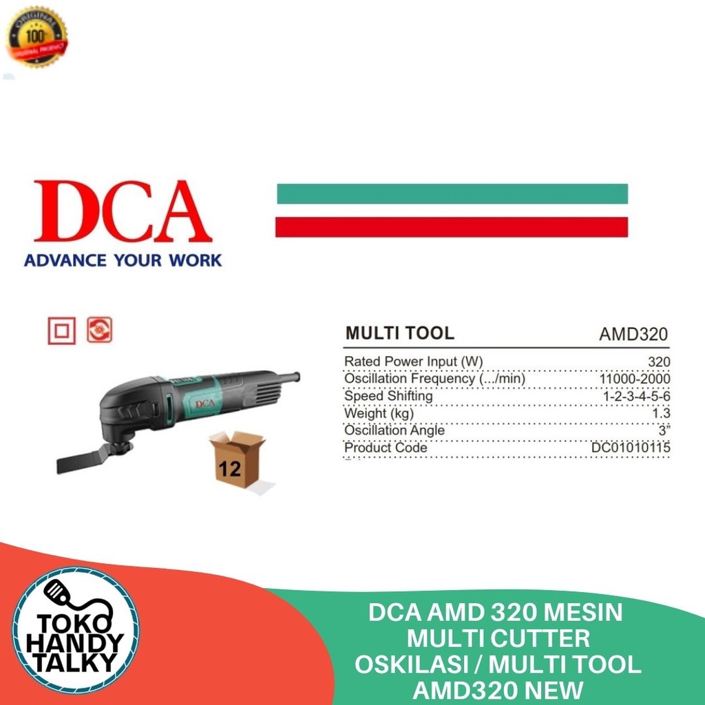 DCA AMD 320 MESIN MULTI CUTTER OSKILASI / MULTI TOOL AMD320 NEW