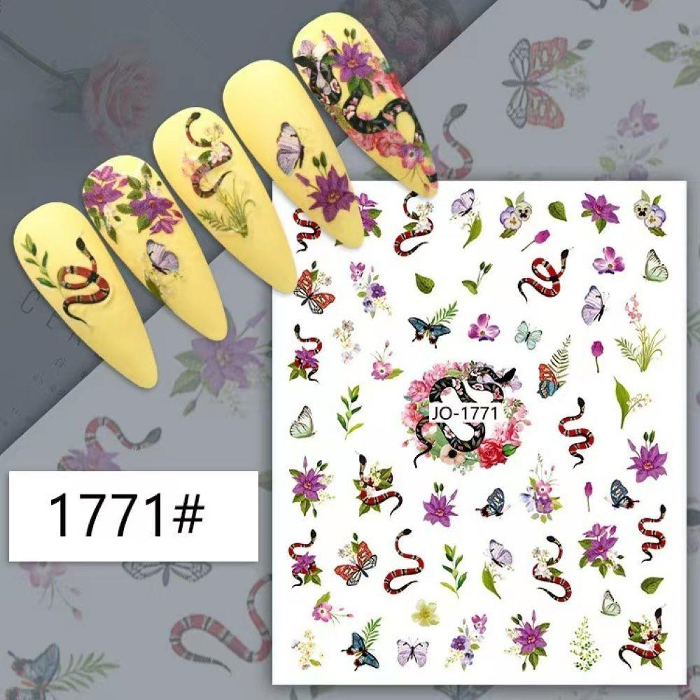 Solighter Nail Art Sticker Stiker Kuku 3D Keren Manicure Skeleton