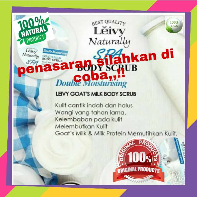 satto goat milk body lotion, leivy body scrub, leivy scrub, iria goat milk body lotion, bpom, ori