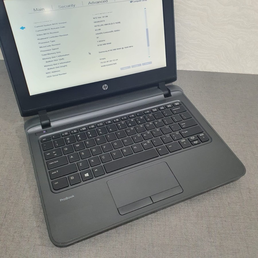 Laptop Hp Probook 11 G1 Intel Celeron Ram 4 SSD 128 Murahh