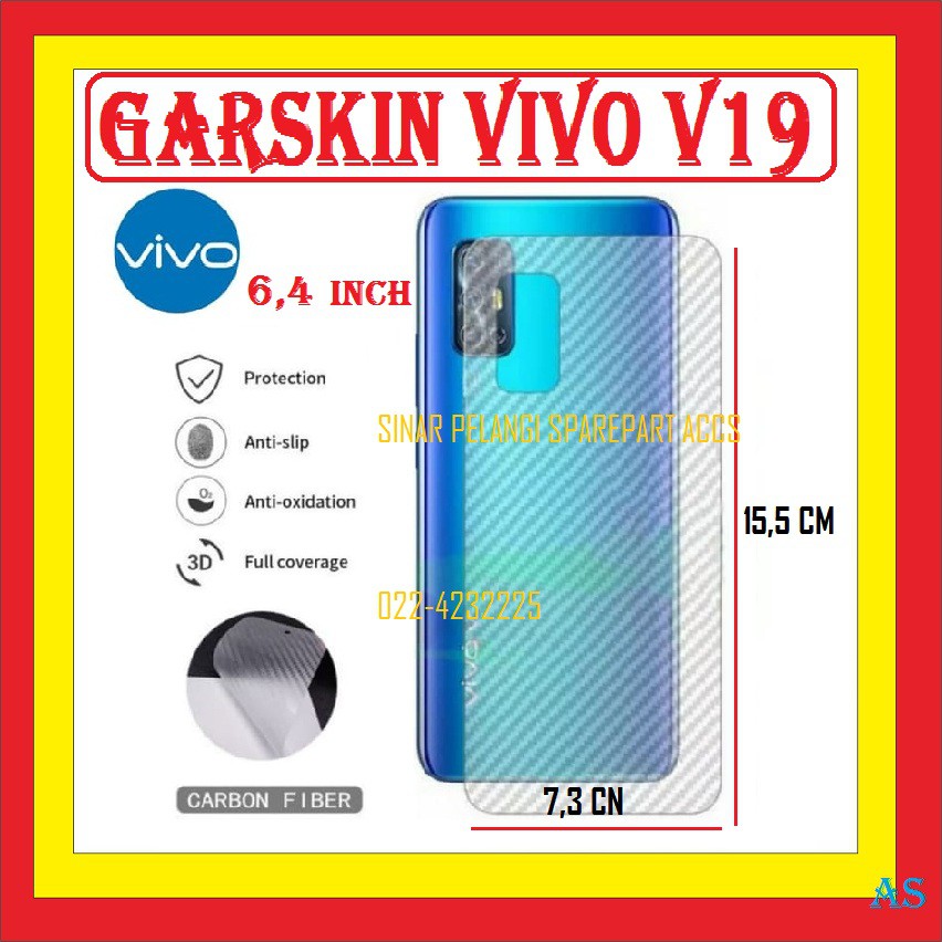 ANTI GARSKIN ANTI GORES GARSKIN VIVO V19 6.44 INCH STIKER KARBON BELAKANG 402315