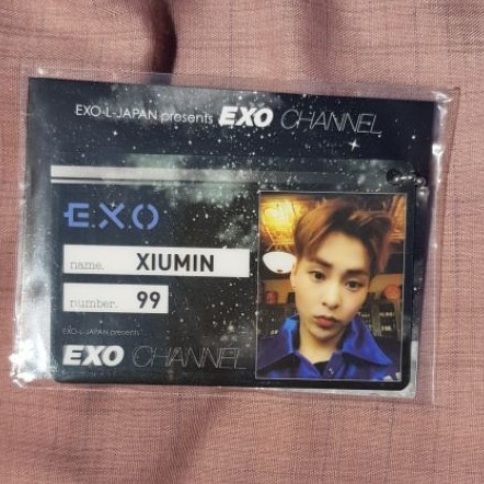 official exo-l japan exo channel xiumin exo photocard + gantungan kunci ganci