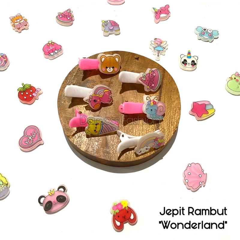 (Part 16 RB) jepit Rambut Anak / Jepit poni / jepit lucu / jepit clay princess / jepitan rambut / jepit plastik clay resin / jepit murah