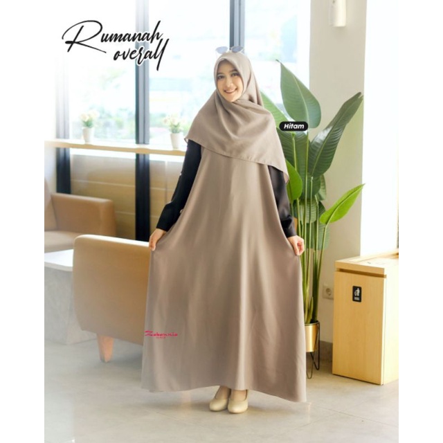 Rumanah Tunik + overall Hitam x Milo XL by zabannia