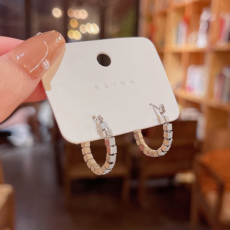 Anting Bulat Bahan Sterling Silver 925 Mewah Untuk Wanita