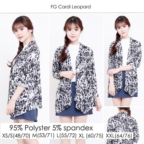 Atasan Wanita Blouse Kemeja ORI Branded FG Cardi Leopard
