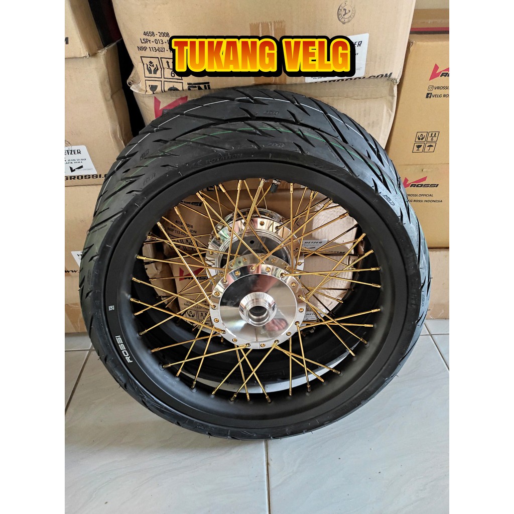 Velg jari jari ring 17 tapak lebar Vixion old lama dan Vixion new ukuran 215 250 sepaket plus ban