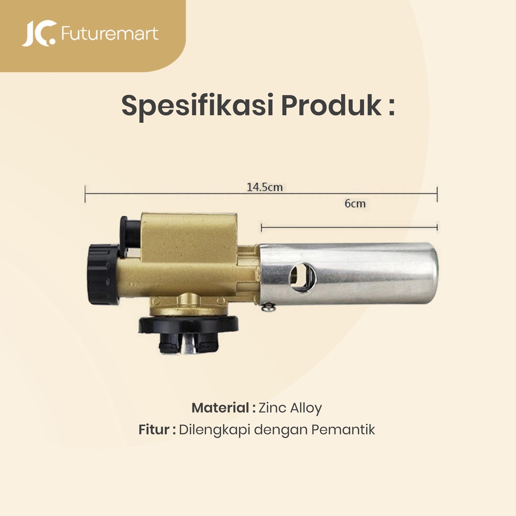 TORCH GAS / FLAME GUN PORTABLE PEMANTIK GAS ALUMINIUM SPACE ATOM M-60