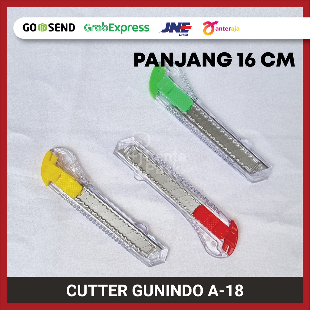 

Cutter Gunindo A-18 Transparan / Pisau Cutter