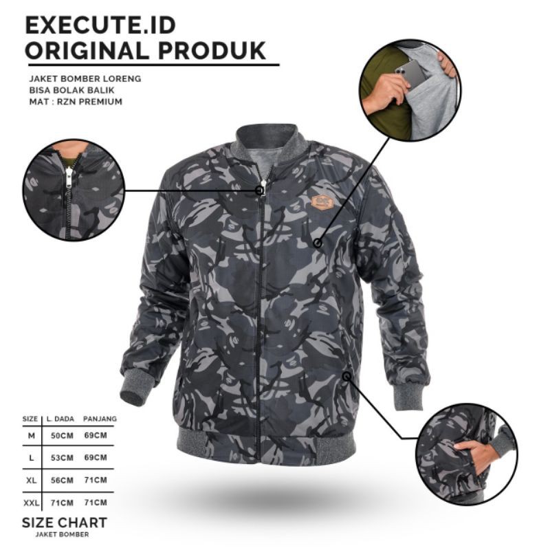 Jaket pria IKC 002 distro cbr six Bandung hoodie dua sisi keren