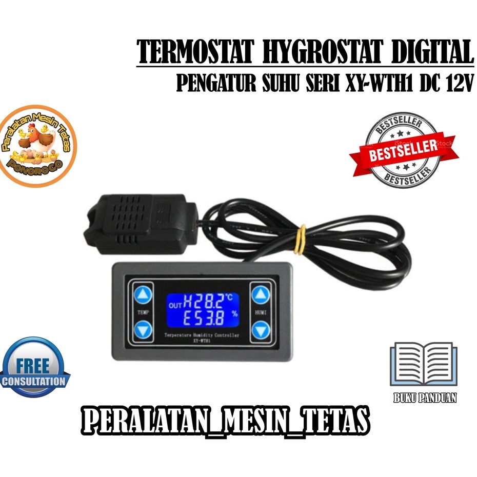 XY WTH1 Termostat Hygrostat Termohygrostat Pengatur Suhu dan Kelembaban Digital Dc