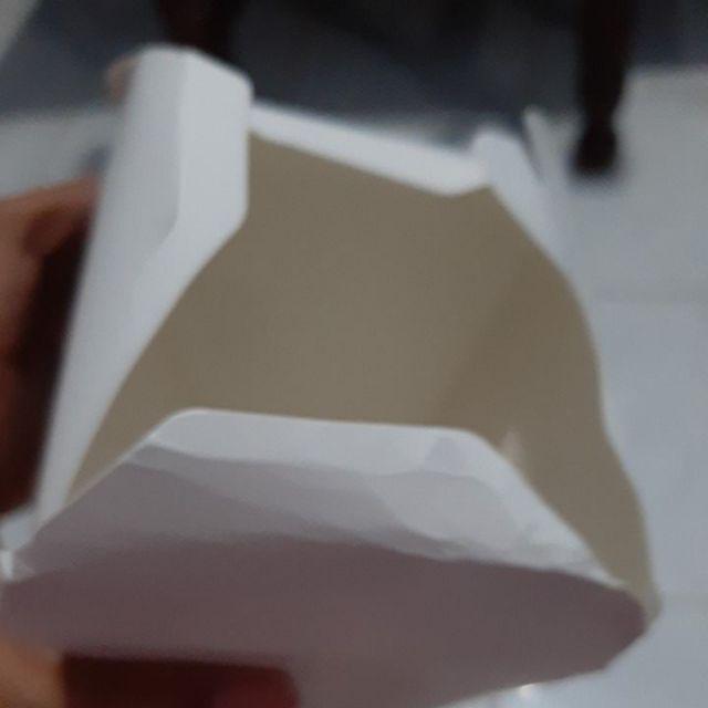 Rice Box Food Pail Noodle Box Paper Kertas Putih Polos Kotak Makan Kemasan Nasi Besar Isi 25 Pcs