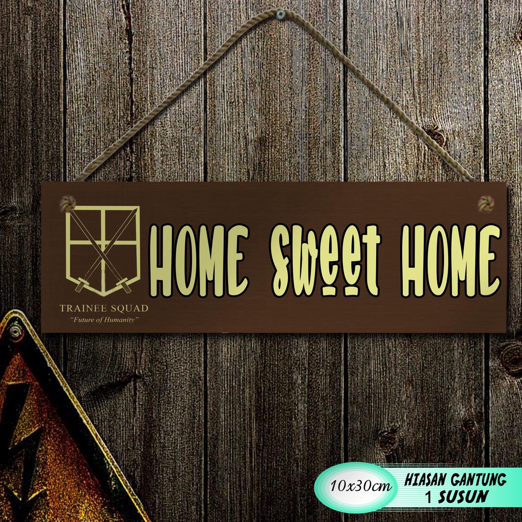 Hiasan pintu pajangan pintu HOME sweet HOME ANIME ATTACK ON TITAN shabby walldecor poster kay