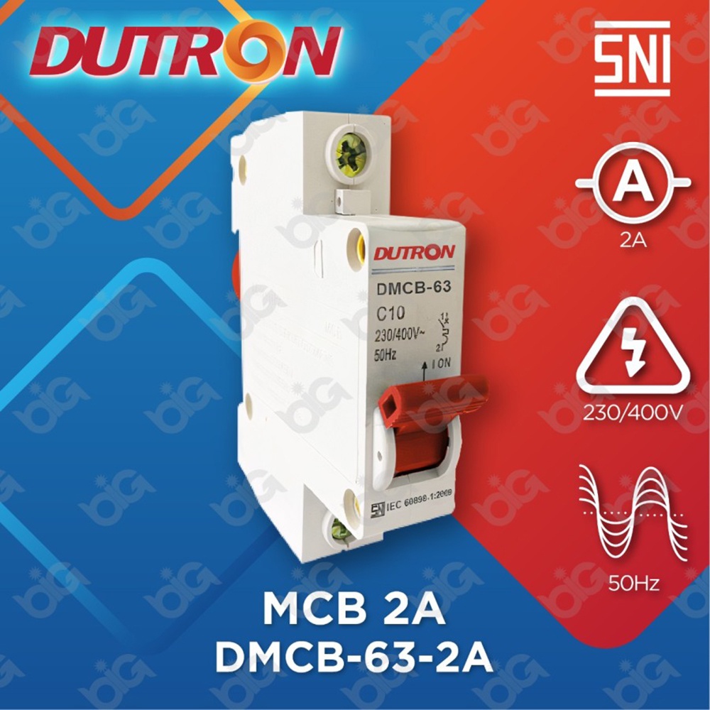 DUTRON MCB Listrik 10A 2A 4A 6A 16A 20A 25A 32A 40A 50A 63A 1 Phase 1Phase SNI 2 4 6 10 16 20 25 32 40 50 63 Amper