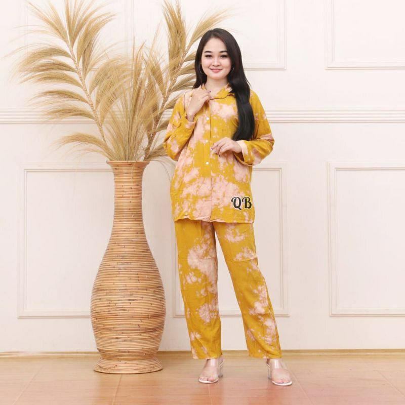 [BISA COD] Setelan Tie Dye One Set Rayon Super Lengan Panjang