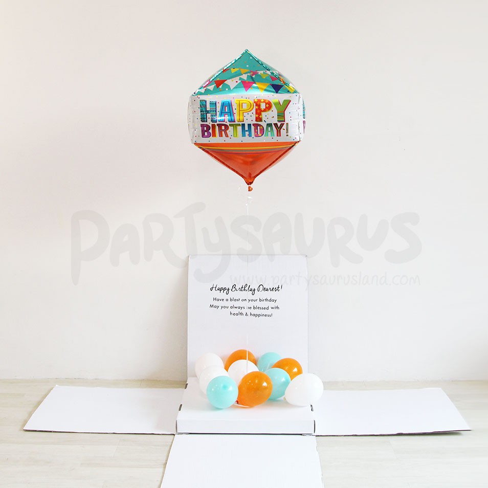 Hexagon Birthday Blooming Floatbox Surprise Balon Box