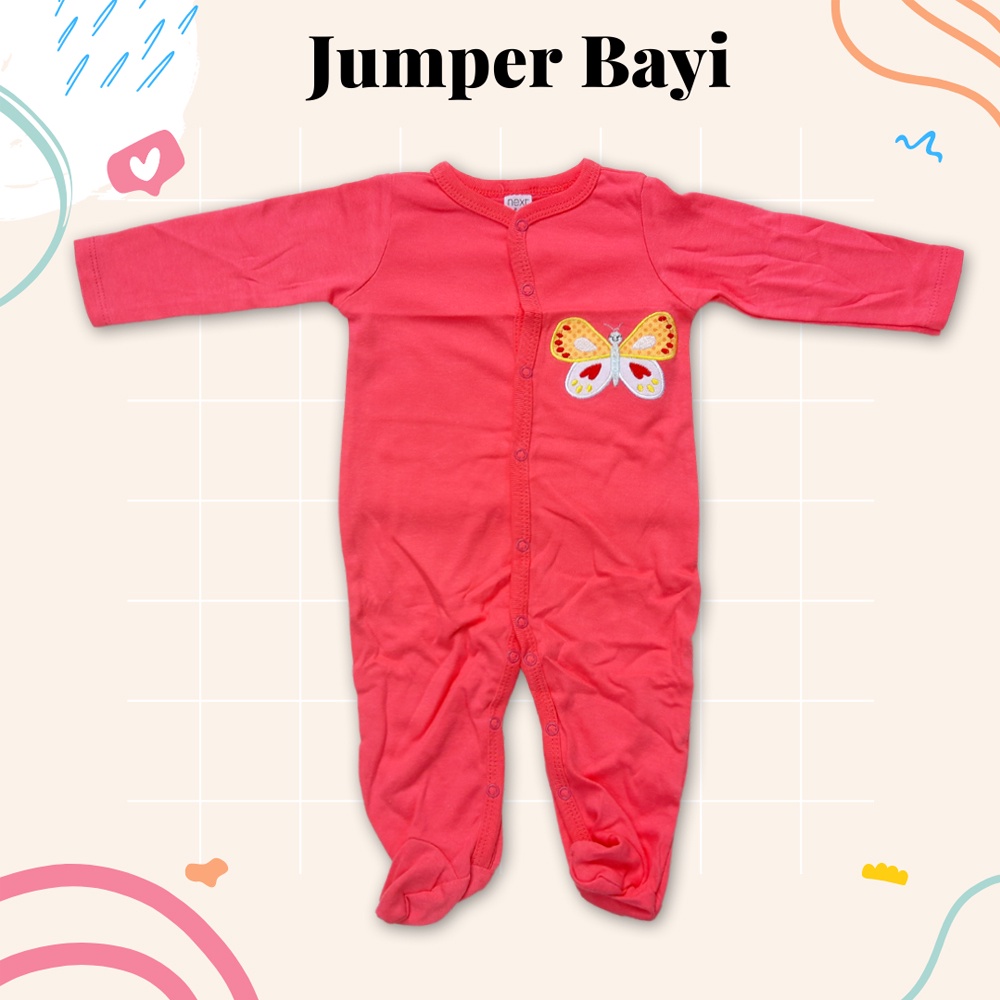 SLEEPSUIT BAJU TIDUR BAYI Cowok Cewek - Newborn s/d 12 Bulan Model Kaki Tertutup Lengan Panjang Kancing Tengah