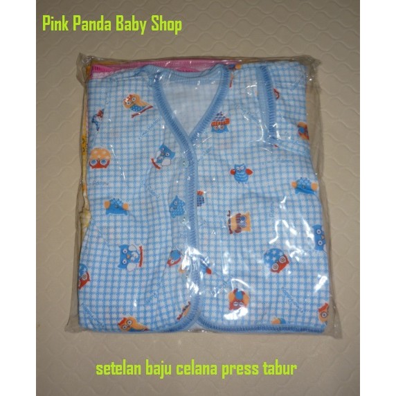 SETELAN PRESS SALUR TC BAYI BAJU + CELANA BAYI 12 PASANG / Setelan Baju &amp; Celana Press Motif Warna Mix