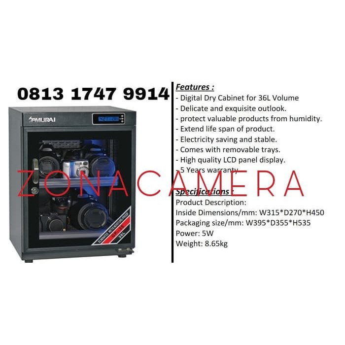 Dry Cabinet SAMURAI GP3 - 36L / 25 Liter Dry cabinet Digital Dry Box
