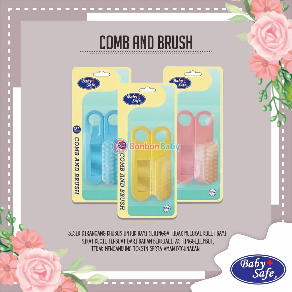 Babysafe Comb &amp; Brush BD195 Sisir set Bayi