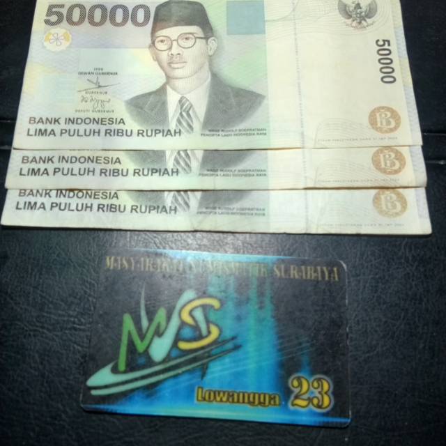 Uang kuno 50000 wr supratman tahun 1998
