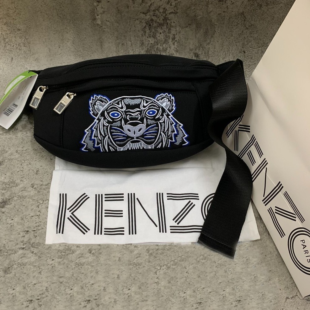 Kenz0 Logo Bumbag Kenz0 Waistbag tas Selempang dada Tas Pinggang Pria Fullset