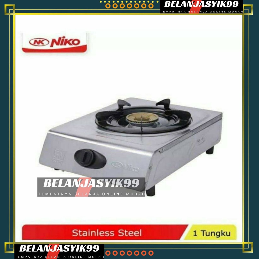 KOMPOR GAS LPG 1 TUNGKU STAINLESS STEEL / KOMPOR GAS 1 TUNGKU / KOMPOR NIKO NK-100A / KOMPOR NIKO