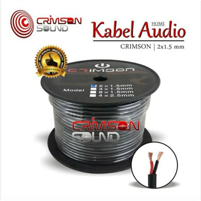 Kabel Speaker 2X1.5mm Kabel Speaker 1 Roll 100 Meter Crimson